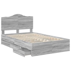 Cadre de lit Gris Sonoma 120 x 200 cm Bois Ingénierie 547756547756