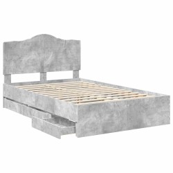 Cadre de lit Gris Béton 120 x 190 cm Bois Ingénierie 547757547757