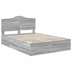 Cadre de lit Gris Sonoma 140 x 190 cm Bois Ingénierie 547759547759