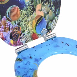 Siège de toilette à fermeture douce 2 pcs Bleu profond de mer 547767547767