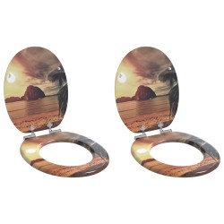 Siège de toilette à fermeture douce 2 pcs Orange 44 x 38 cm 547768547768