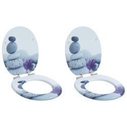 Siège de toilette à fermeture douce 2 pcs Gris 44 x 38 cm 547769547769