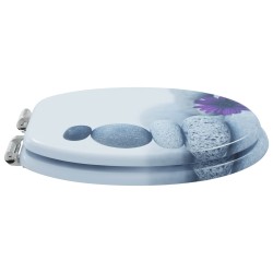 Siège de toilette à fermeture douce 2 pcs Gris 44 x 38 cm 547769547769