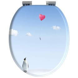 Siège de toilette à fermeture douce 2 pcs Bleu 44 x 38 cm 547772547772