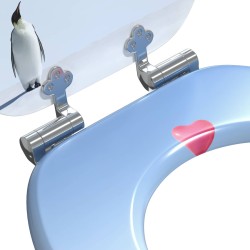 Siège de toilette à fermeture douce 2 pcs Bleu 44 x 38 cm 547772547772