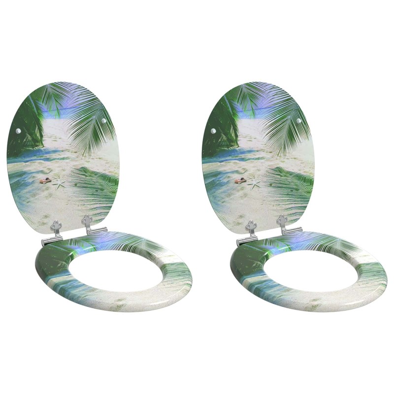 Siège de toilette à fermeture douce 2 pcs Vert 44 x 38 cm 547774547774