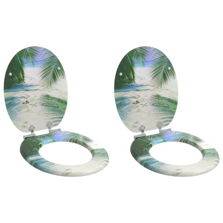 Siège de toilette à fermeture douce 2 pcs Vert 44 x 38 cm 547774547774