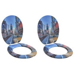 Siège de toilette à fermeture douce 2 pcs Gris 44 x 38 cm 547775547775