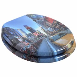 Siège de toilette à fermeture douce 2 pcs Gris 44 x 38 cm 547775547775