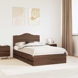 Cadre de lit Chêne brun 135 x 190 cm Bois Ingénierie 547778547778