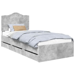 Cadre de lit Gris Béton 100 x 200 cm Bois Ingénierie 547783547783