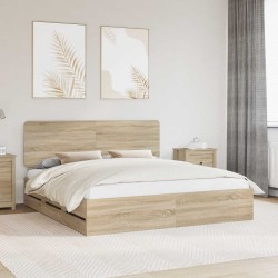 Cadre de lit Chêne Sonoma 200 x 200 cm Bois Ingénierie 547789547789
