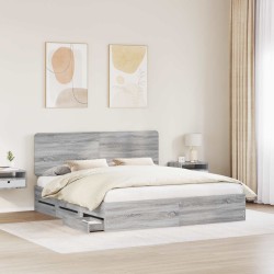 Cadre de lit Gris Sonoma 200 x 200 cm Bois Ingénierie 547792547792