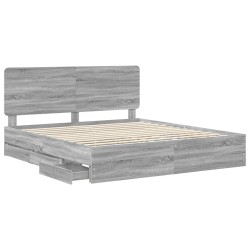 Cadre de lit Gris Sonoma 200 x 200 cm Bois Ingénierie 547792547792