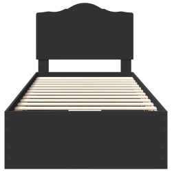 Cadre de lit avec tiroir Noir 100 x 200 cm Bois Ingénierie 547795547795