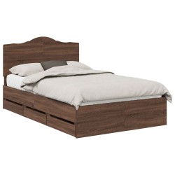 Cadre de lit Chêne brun 120 x 190 cm Bois Ingénierie 547798547798