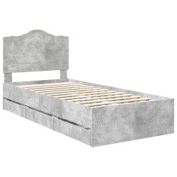 Cadre de lit avec tiroir Gris Béton 90 x 200 cm Bois Ingénierie 547800547800