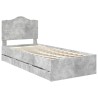 Cadre de lit avec tiroir Gris Béton 90 x 200 cm Bois Ingénierie 547800547800