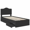 Cadre de lit avec tiroir Noir 90 x 200 cm Bois Ingénierie 547802547802