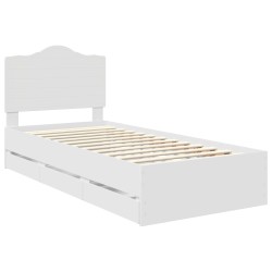 Cadre de lit avec tiroir Blanc 90 x 190 cm Bois Ingénierie 547804547804