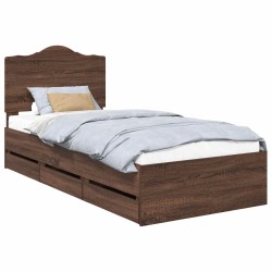 Cadre de lit avec tiroir Chêne brun 90 x 200 cm Bois Ingénierie 547806547806