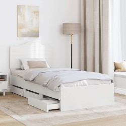 Cadre de lit avec tiroir Blanc 90 x 200 cm Bois Ingénierie 547807547807