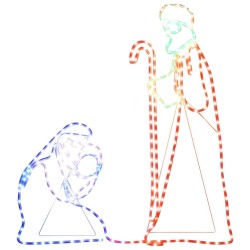 Figurine de Noël Marie et Joseph avec 264 LED 40x55 et 38x100cm 547811547811