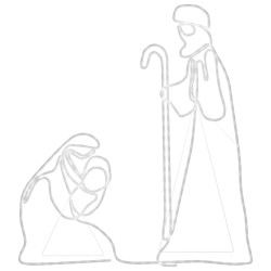 Figurine de Noël Marie et Joseph avec 264 LED 40x55 et 38x100cm 547811547811