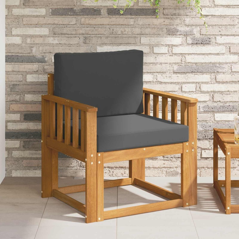 Canapé d’extérieur Bois d'acacia massif et polyester Naturel 547812547812