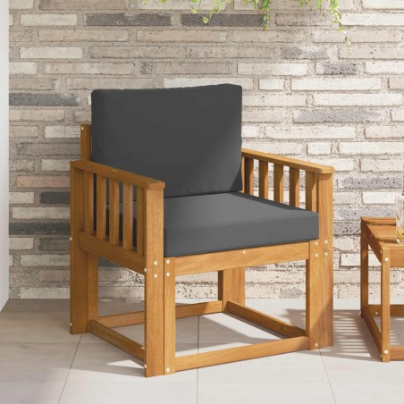 Canapé d’extérieur Bois d'acacia massif et polyester Naturel 547812547812