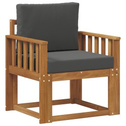 Canapé d’extérieur Bois d'acacia massif et polyester Naturel 547812547812