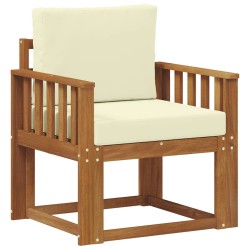 Canapé d’extérieur Bois d'acacia massif et polyester Naturel 547813547813