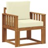 Canapé d’extérieur Bois d'acacia massif et polyester Naturel 547813547813