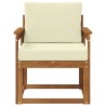Canapé d’extérieur Bois d'acacia massif et polyester Naturel 547815547815