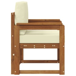 Canapé d’extérieur Bois d'acacia massif et polyester Naturel 547815547815