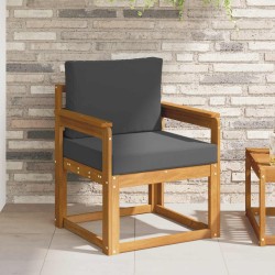 Canapé d’extérieur Bois d'acacia massif et polyester Naturel 547817547817