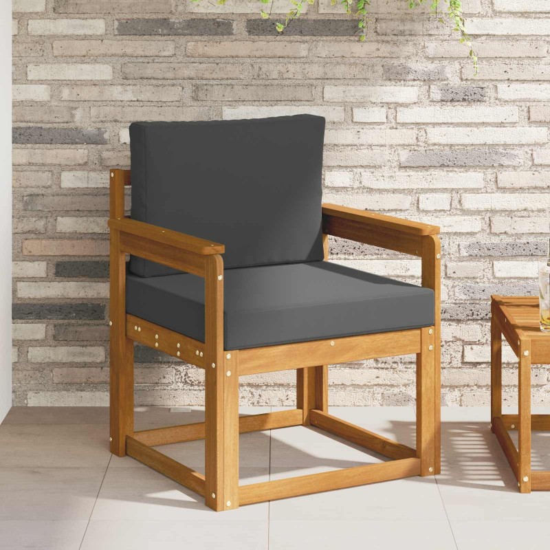 Canapé d’extérieur Bois d'acacia massif et polyester Naturel 547817547817