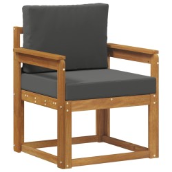 Canapé d’extérieur Bois d'acacia massif et polyester Naturel 547817547817