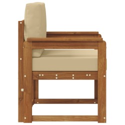 Canapé d’extérieur Bois d'acacia massif et polyester Naturel 547818547818