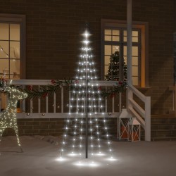 Sapin de Noël sur mât de drapeau 108 LED Blanc froid 180 cm 547822547822