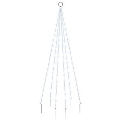 Sapin de Noël sur mât de drapeau 108 LED Blanc froid 180 cm 547822547822