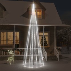 Sapin de Noël sur mât de drapeau 732 LED Blanc froid 500 cm 547827547827