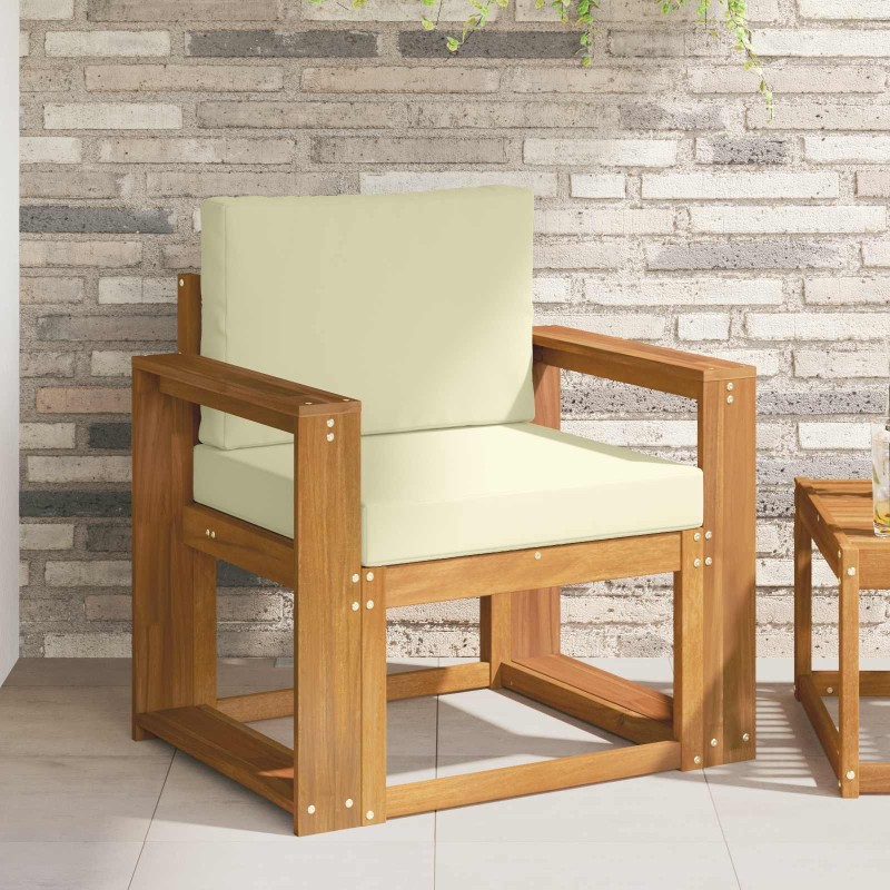 Canapé d’extérieur Bois d'acacia massif et polyester Naturel 547830547830