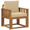Canapé d’extérieur Bois d'acacia massif et polyester Naturel 547833547833