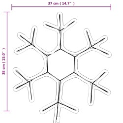 Figure de flocon de neige de Noël et 72 LED Blanc chaud 38x37cm 547856547856
