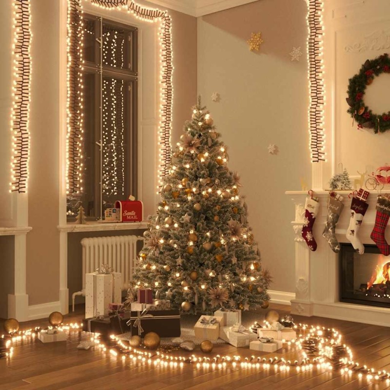 Guirlande lumineuse à LED groupées 400LED Blanc chaud 7,4 m PVC 547859547859