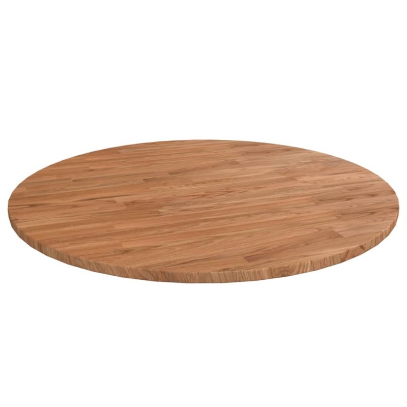 Dessus de table rond Marron clair Ø80x1,5 cm Bois chêne traité 547874547874