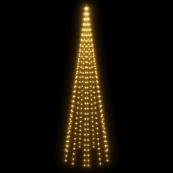 Sapin de Noël sur mât de drapeau 310 LED Blanc chaud 300 cm 547881547881