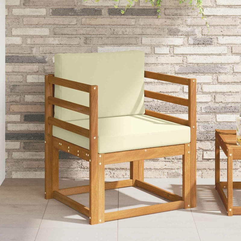 Canapé d’extérieur Bois d'acacia massif et polyester Naturel 547903547903