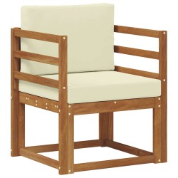 Canapé d’extérieur Bois d'acacia massif et polyester Naturel 547903547903